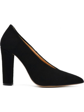 Bilero Γόβες Suede με Χοντρό Ψηλό Τακούνι Μαύρες 1000-1