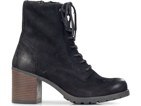 Clarks Γυναικεία Αρβυλάκια Suede Μαύρα με Χοντρό Ψηλό Τακούνι 26167720