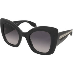 Alexander McQueen AM0402S 001 Ανδρικά Γυαλιά Ηλίου Πεταλούδα Κοκάλινα Μαύρα με Μαύρο Φακό
