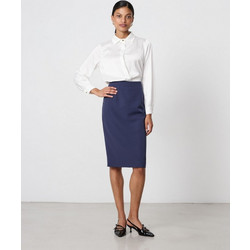 Passager Μίντι Φούστα Υφασμάτινη Ψηλόμεση Pencil Navy Μπλε 38009