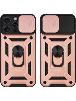 Sonique Ring Armor CamPro Back Cover Rose Gold (iPhone 15 Pro Max)