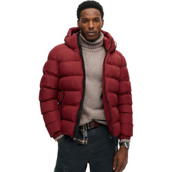 Superdry Hooded Sports Ανδρικό Μπουφάν Χειμωνιάτικο Puffer Μπορντό M5011905A-Z6Q