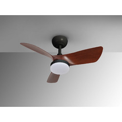 Schuller Tropic 319614 Ανεμιστήρας Οροφής 76cm 20W με Φως & Τηλεχειριστήριο Μαύρος Καφέ
