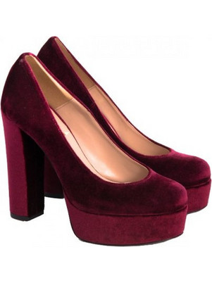 Smart Cronos Γόβες Suede με Χοντρό Ψηλό Τακούνι & Φιάπα Μπορντό 6718