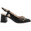 Wall Street Γόβες Slingback Δερμάτινες με Χοντρό Χαμηλό Τακούνι Μαύρες 156-23202-99