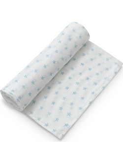 Interbaby Estrellas Πάνα Αγκαλιάς από Μουσελίνα Γαλάζια 120x120cm 99981-11