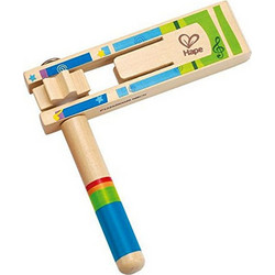 Hape Happy Sound Noise Μπλε Ξύλινη Κουδουνίστρα Μαράκα για 18+ Μηνών