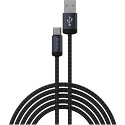 Devia EC649 Braided USB-A to USB-C 1m Black 6942297108011