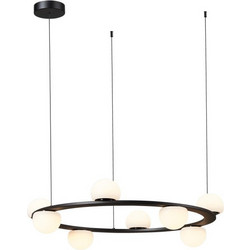 ARlight PDC 565-8 Κρεμαστό Φωτιστικό Οροφής Πολύφωτο LED με Θερμό Λευκό Φως Μαύρο 0104589