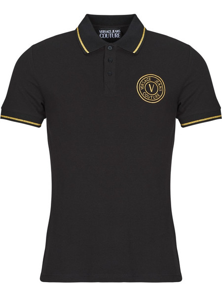 Versace Ανδρική Μπλούζα Polo Κοντομάνικη Μαύρη 78GAGT00-CJ01T-G89