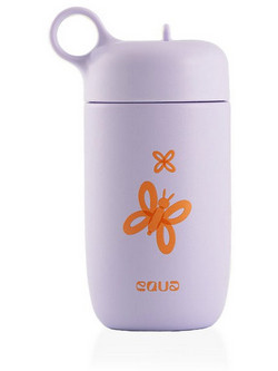 Equa Butterfly Παιδικό Παγούρι Θερμός Ανοξείδωτο BPA Free Λιλά 400ml