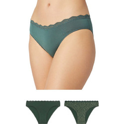 Minerva Γυναικεία Slip με Δαντέλα Πράσινα 2Pack 90-81326-913