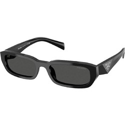 Prada PRB06S 16K08Z Ανδρικά Γυαλιά Ηλίου Ορθογώνια Κοκάλινα Μαύρα με Μαύρο Φακό