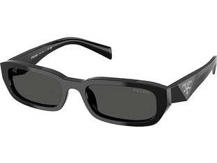 Prada PRB06S 16K08Z Ανδρικά Γυαλιά Ηλίου Ορθογώνια Κοκάλινα Μαύρα με Μαύρο Φακό