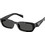 Prada PRB06S 16K08Z Ανδρικά Γυαλιά Ηλίου Ορθογώνια Κοκάλινα Μαύρα με Μαύρο Φακό
