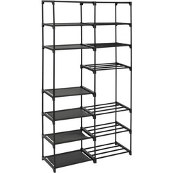 Five Παπουτσοθήκη Πλαστική Intissa Μαύρη M87xΠ30xY155cm BTB-203108