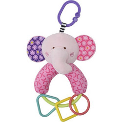 Lorelli Figures Elephant Υφασμάτινη Κουδουνίστρα Κρίκος