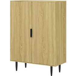 HOMCOM Παπουτσοθήκη Ξύλινη Δρυς M80xΠ38xY110cm 837-482V80AK