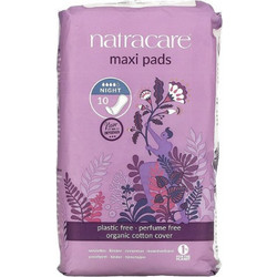 Natracare Maxi Night Σερβιετάκια για Ελαφριά Ροή 4 Σταγόνες από Οργανικό Βαμβάκι 10τμχ