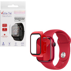 Volte-Tel Πλαστική Θήκη Tempered Glass για Apple Watch 4 / 5 / 6 / SE 44mm Κόκκινη
