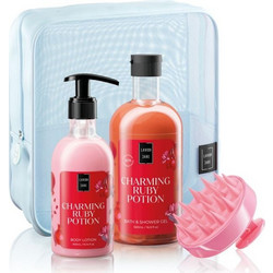 Lavish Care Charming Ruby Potion Shower Gel 500ml + Body Lotion 300ml + Neseser + Hair Brush