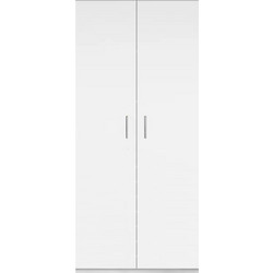 PoliHome Δίφυλλη Ντουλάπα Ρούχων Wilson 2D Λευκή 60x45x180cm 162777849