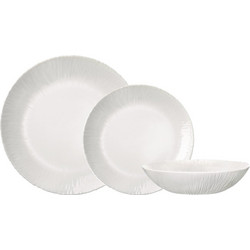 Bormioli Rocco Coconut Σετ Πιάτα Φαγητού Γυάλινα Λευκά 18τμχ 00523531