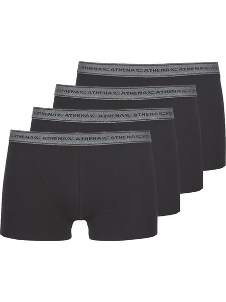 ATHENA Ανδρικά Μποξεράκια Σετ 4Pack Μαύρα