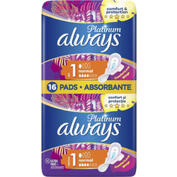 Always Platinum Ultra Normal Μέγεθος 1 Σερβιέτες με Φτερά για Κανονική Ροή 4 Σταγόνες 16τμχ