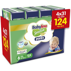 Babylino Sensitive Cotton Soft Πάνες Βρακάκι No6 13-18kg 124τμχ