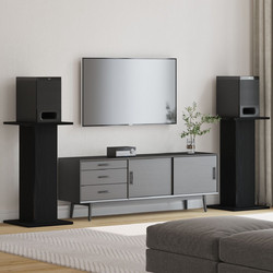 vidaXL 868055 Βάσεις Ηχείων Δαπέδου Black Oak