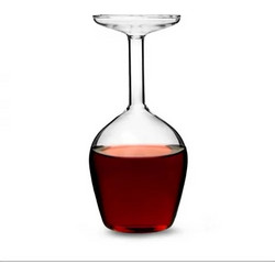 Ποτήρι Κρασιού Γυάλινo Κολωνάτο Upside Down Wine Glass 8719481358044