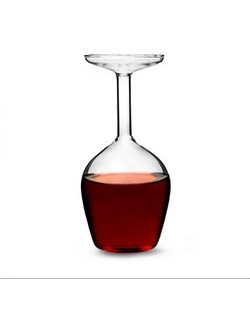 Ποτήρι Κρασιού Γυάλινo Κολωνάτο Upside Down Wine Glass 8719481358044