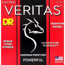 DR Strings Veritas Σετ 6 Χορδές Ηλεκτρικής Κιθάρας Pure Nickel 11-50" Hard Tension