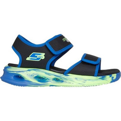 Skechers Παιδικά Πέδιλα για Αγόρι Ανατομικά με Φωτάκια Royal Blue Lime 407032L-BKBL