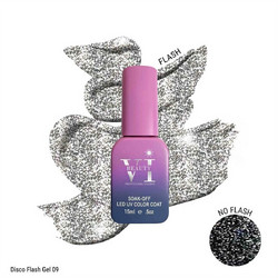 Mixcoco Beauty VI Cosmetics Disco Flash Gel 09 Glitter Ημιμόνιμο Βερνίκι Νυχιών 15ml