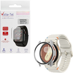Volte-Tel Πλαστική Θήκη Tempered Glass για Samsung Galaxy Watch 7 40mm Ασημί