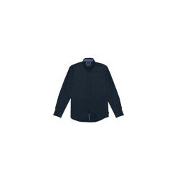 Double Ανδρικό Πουκάμισο Βαμβακερό Μακρυμάνικο Slim Fit Navy Μπλε GS-5015