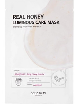 Some By Mi Real Honey Luminous Sheet Μάσκα Προσώπου για Ενυδάτωση & Λάμψη με Υαλουρονικό & Μέλι 80ml
