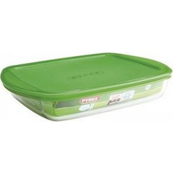 Pyrex Cook & Store Δοχείο Φαγητού Γυάλινο Κατάλληλο για Φούρνο Μικροκυμάτων 1.5lt Διαφανές Πράσινο