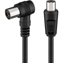 Powertech Καλώδιο Κεραίας Coax Male to Coax Female 1.5m Black CAB-V041