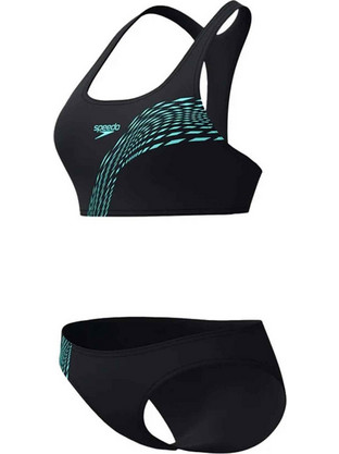Speedo Placement Αθλητικό Γυναικείο Μαγιό Bikini Set Μαύρο 003546-18419