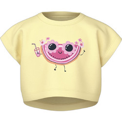 Name It Watermelon Παιδικό Crop Top Κοντομάνικο Κίτρινο Φούξια 13228148