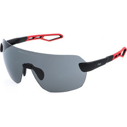 Fila SFIA050 U2899 Ανδρικά Γυαλιά Ηλίου Μάσκα Κοκάλινα Μαύρα με Μαύρο Φακό