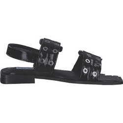 Steve Madden Saria-E Δερμάτινα Γυναικεία Σανδάλια Μαύρα SM19000132-018