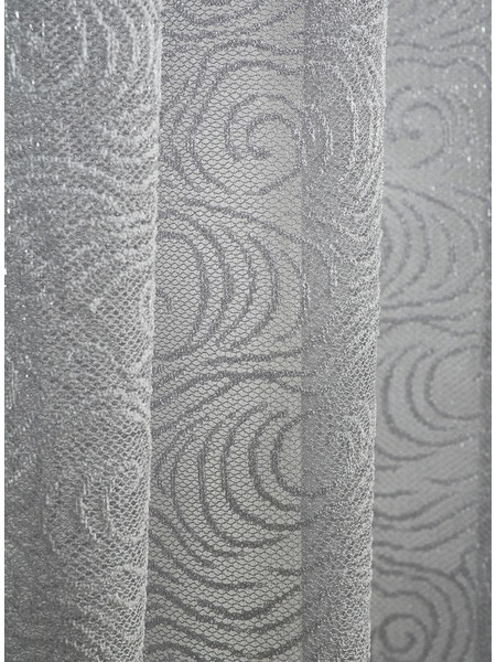 WhiteEgg Κουρτίνα Παραθύρου Floral με Τρουκς 270x280 K0182-2 Grey