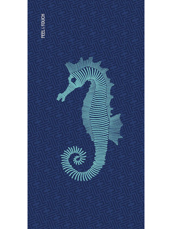 Feel & Touch Printed 08 Πετσέτα Θαλάσσης Microfiber Navy Μπλε 80x160cm