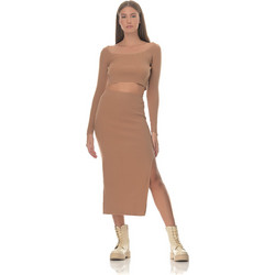 Gsecret Ανοιξιάτικο Γυναικείο Σύνολο Crop Top & Φούστα Ταμπά K6516-24121