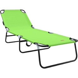 vidaXL Ξαπλώστρα Παραλίας Ατσάλινη Πτυσσόμενη Lime 42003144