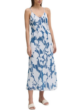 Calvin Klein Midi Καλοκαιρινό Καθημερινό Φόρεμα Μπλε LV044B936G